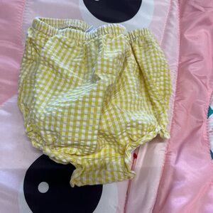 Yellow Plaid Baby Bloomers Pants